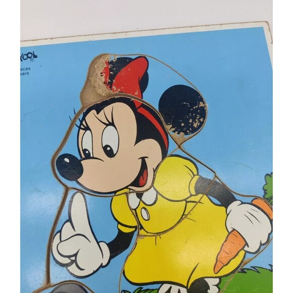 Vintage 1980s Playskool Puzzle Minnie Mouse #190-16 Damaged Replacement Pieces! - Picture 2 of 4